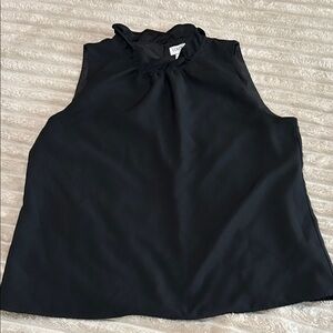 J. Crew Black Ruffle Neck Sleeveless Blouse